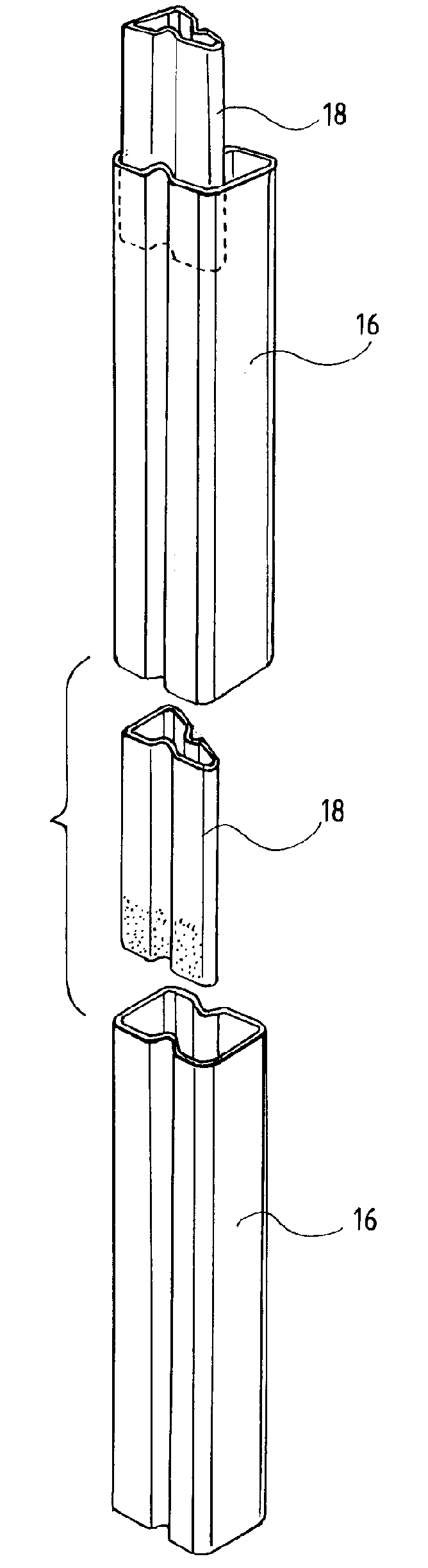 Post in post product packaging and display structure tray system