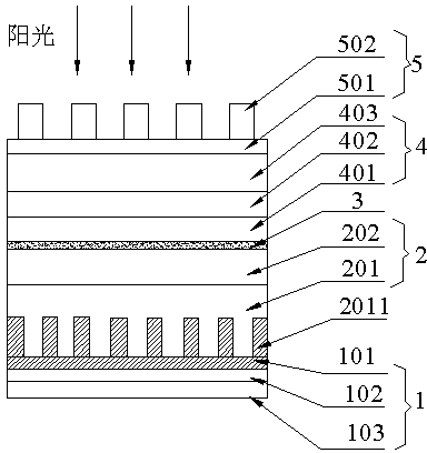 Crystal silicon/amorphous silicon thin-film stacked solar cell