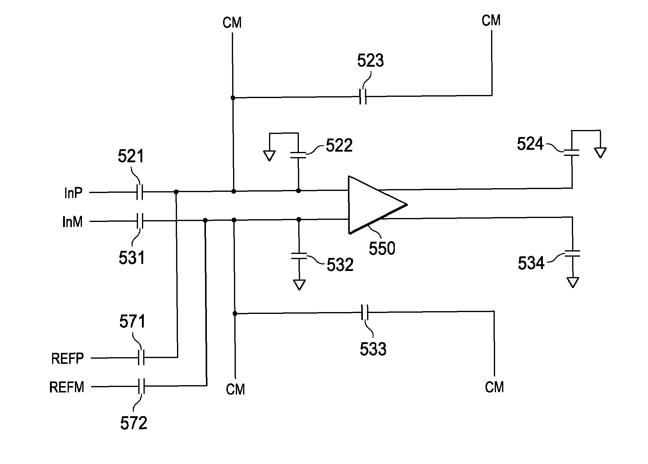 Reducing noise and/or power consumption in a switched capacitor amplifier sampling a reference voltage