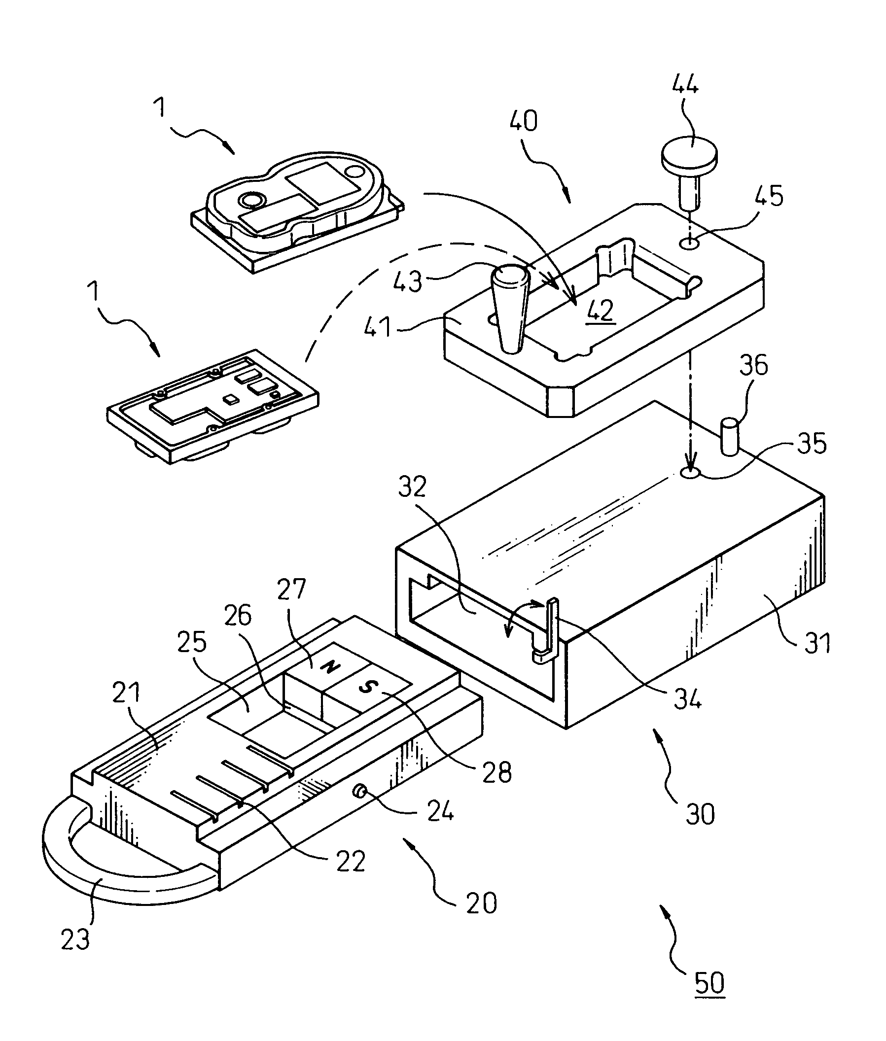 Data erasing device using permanent magnet