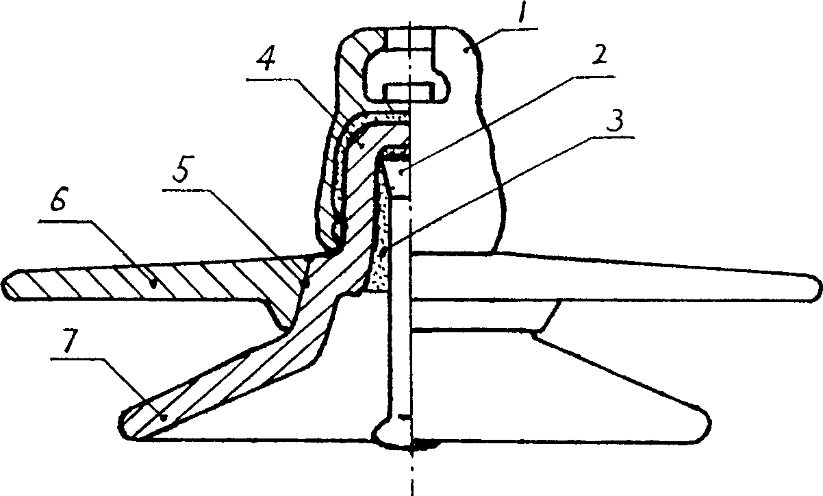 Method for mfg. insulator of multi-layer umbrella suspension glass fibre reinforced plastic insulator