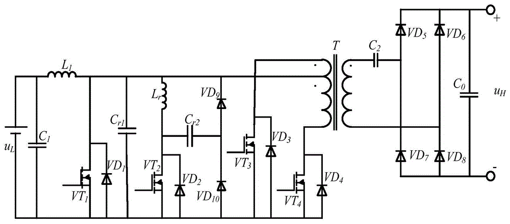 Cascade bilateral soft switch DC/DC circuit topology