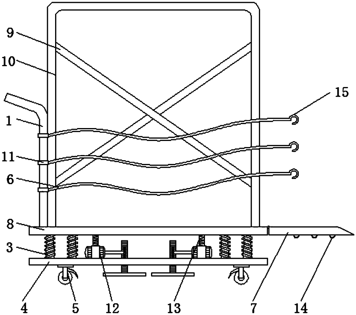 A conveying device for furniture production