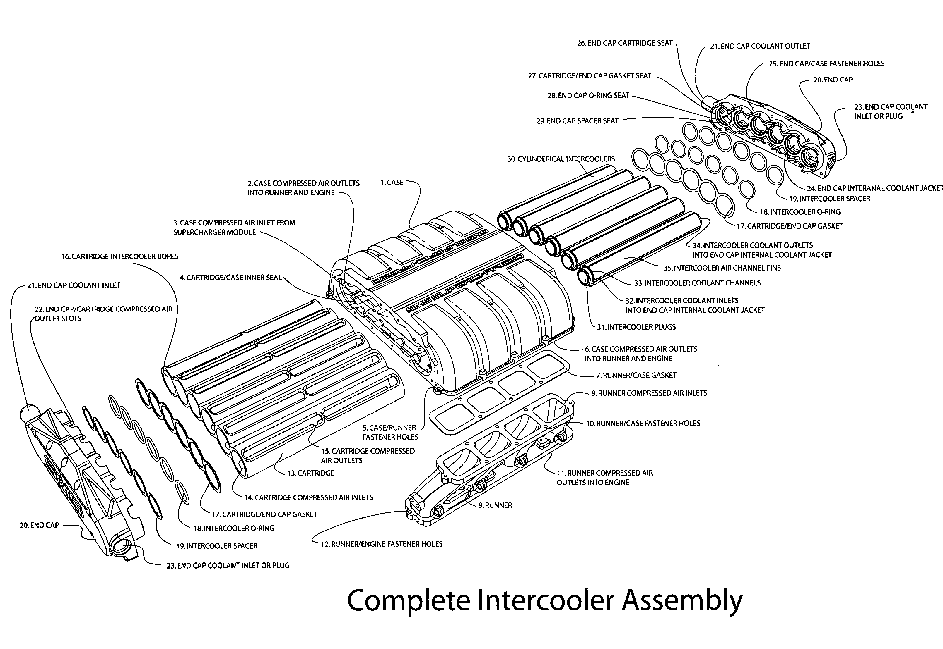 Intercooler cartridge assembly design for improving internal combustion engine performance