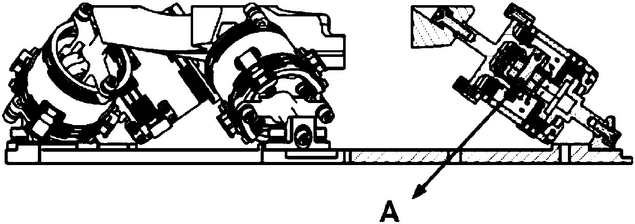 Combined bracket of vibration isolation and hinge-like buffer for satellite flywheel