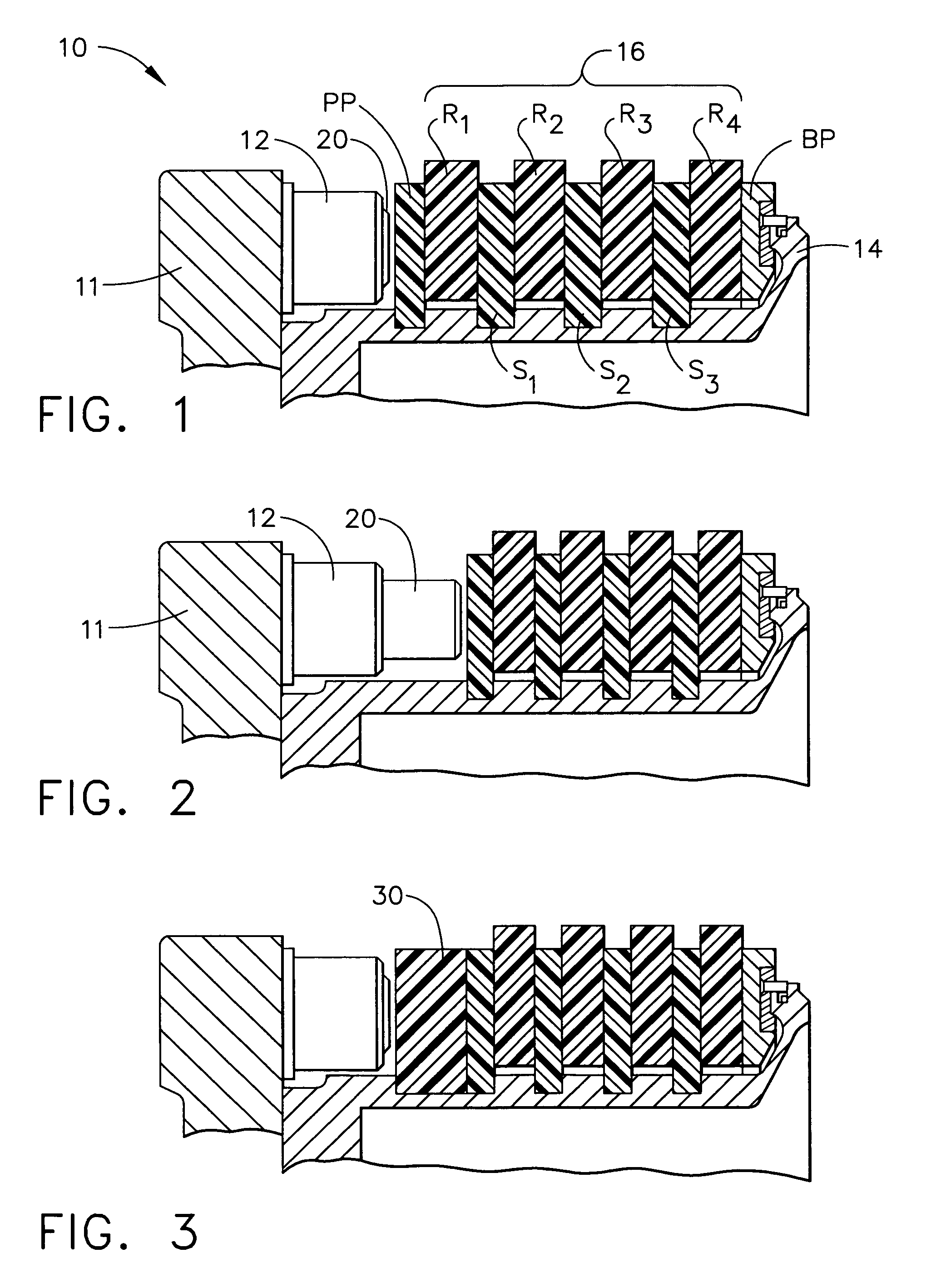 Method of increasing friction material utilization for carbon brakes