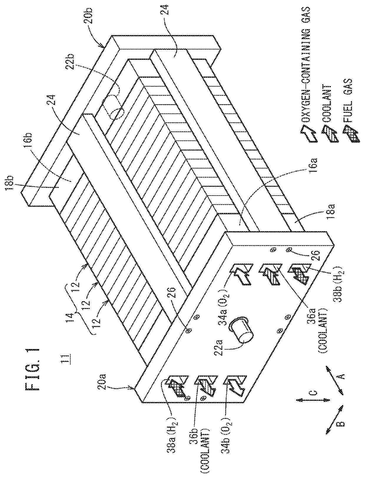 Fuel cell separator member and fuel cell stack