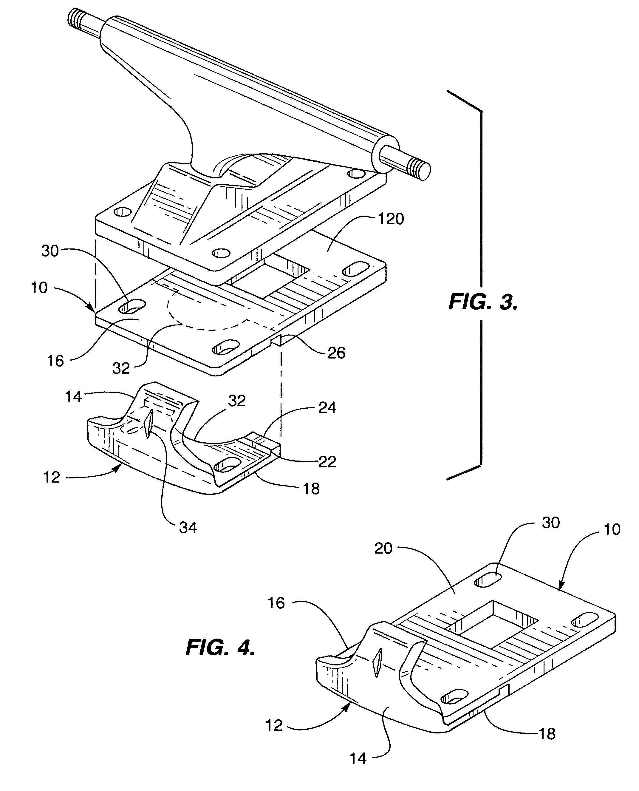 Slide plate for skateboard riser pads