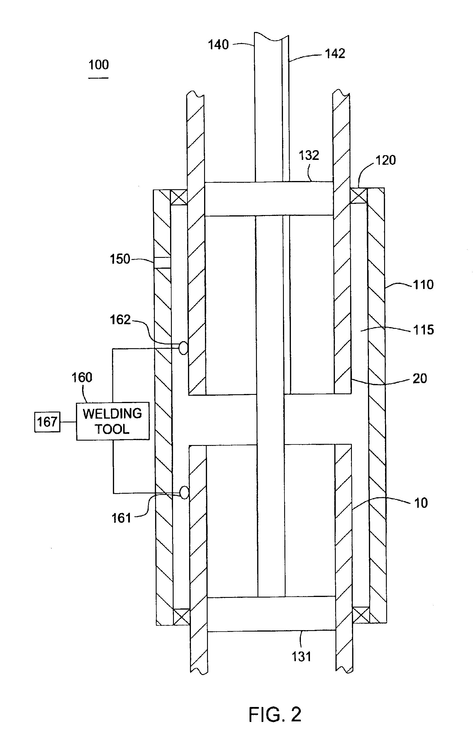 Method and apparatus for expanding a welded connection