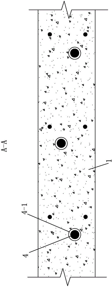 Longitudinal bar bundled pouring long through hole pre-cast shear wall and construction method thereof