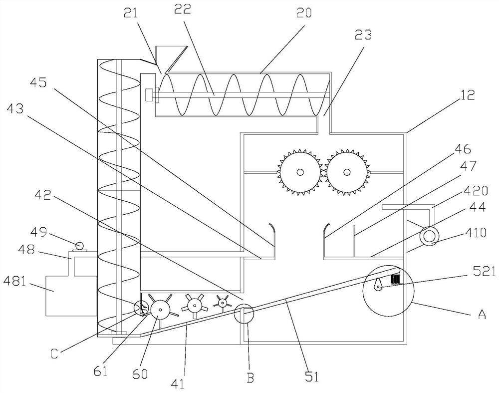 A device for crushing and collecting waste textiles