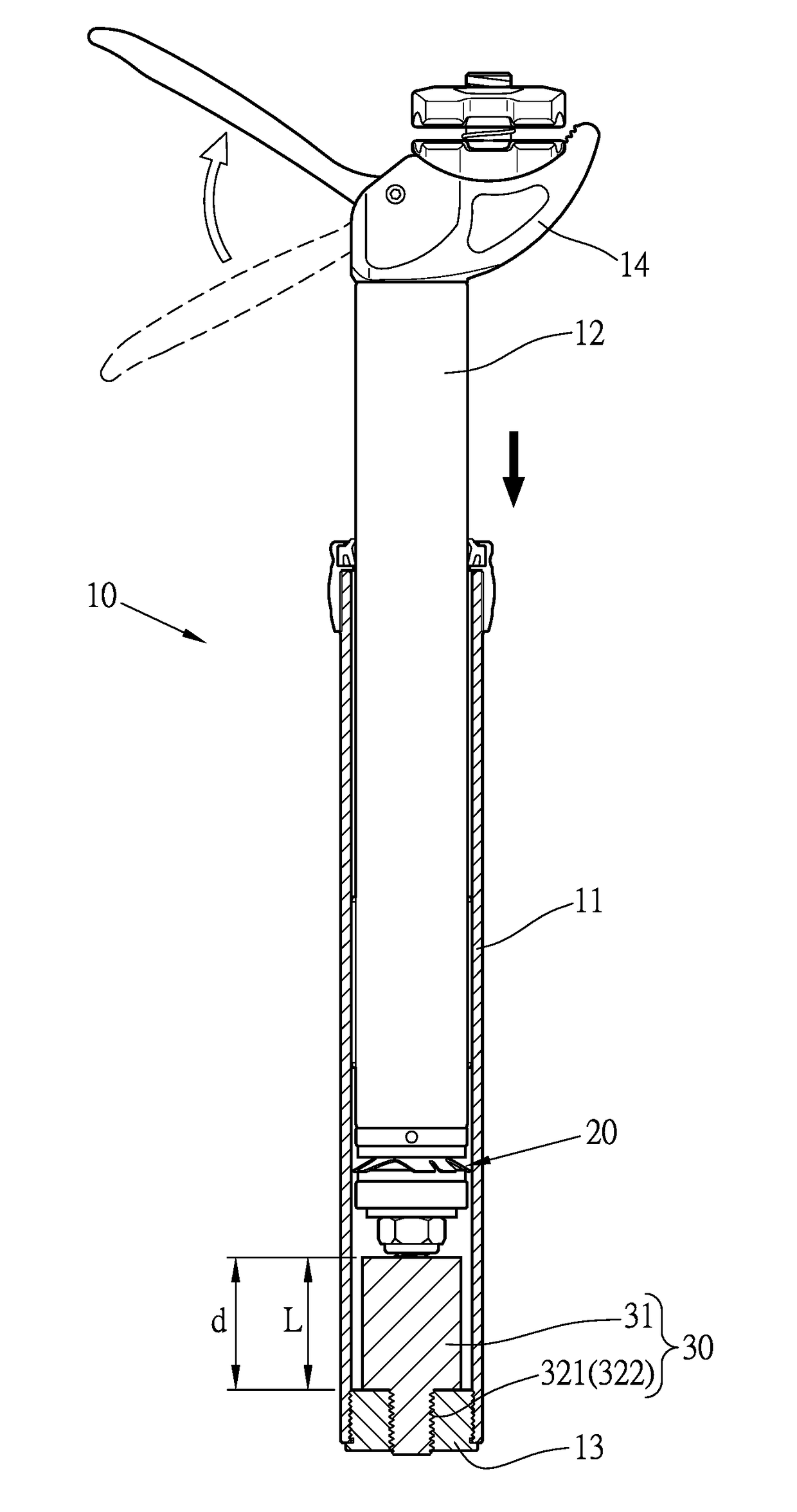 Restriction unit for adjustment of seat post