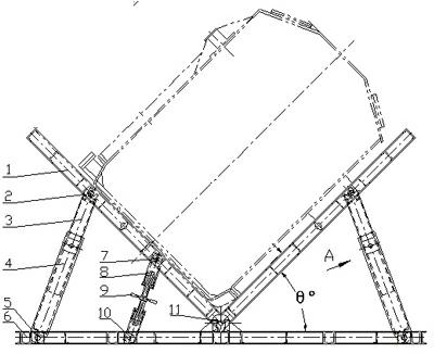 Large power transformer oil tank welding flip frame