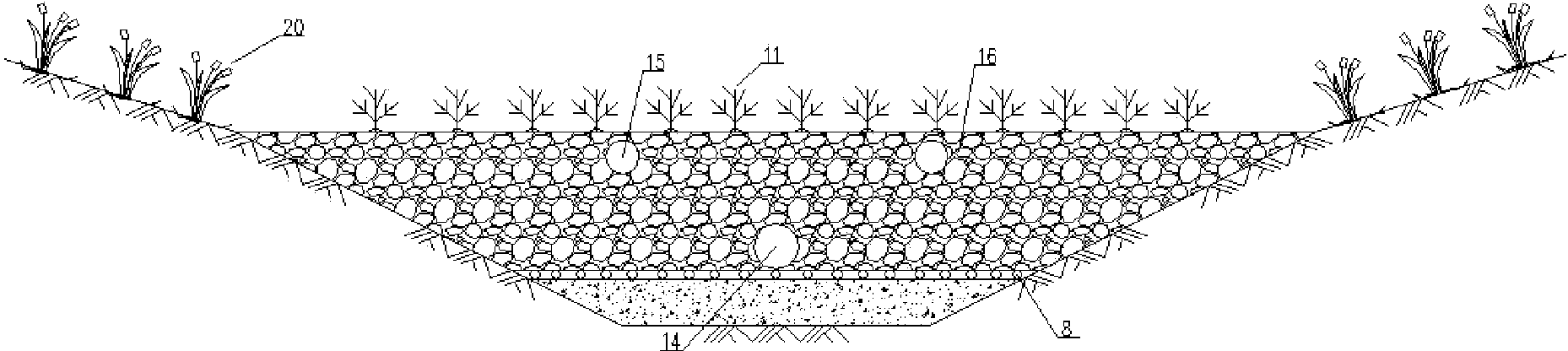 Stereoscopic ecological corridor system and method for in-situ remediation of riverway water body