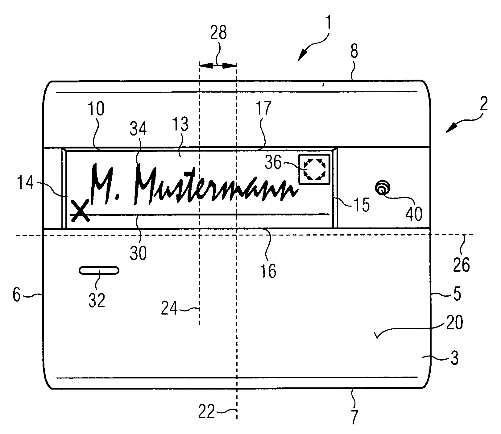 Device for electronically capturing a handwritten user input