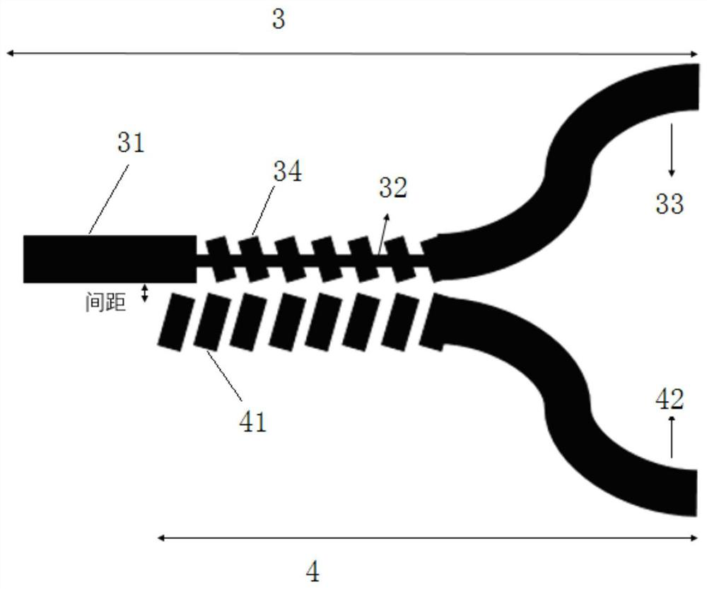 Inclined grating type polarization beam splitter applying slit waveguide structure and manufacturing method