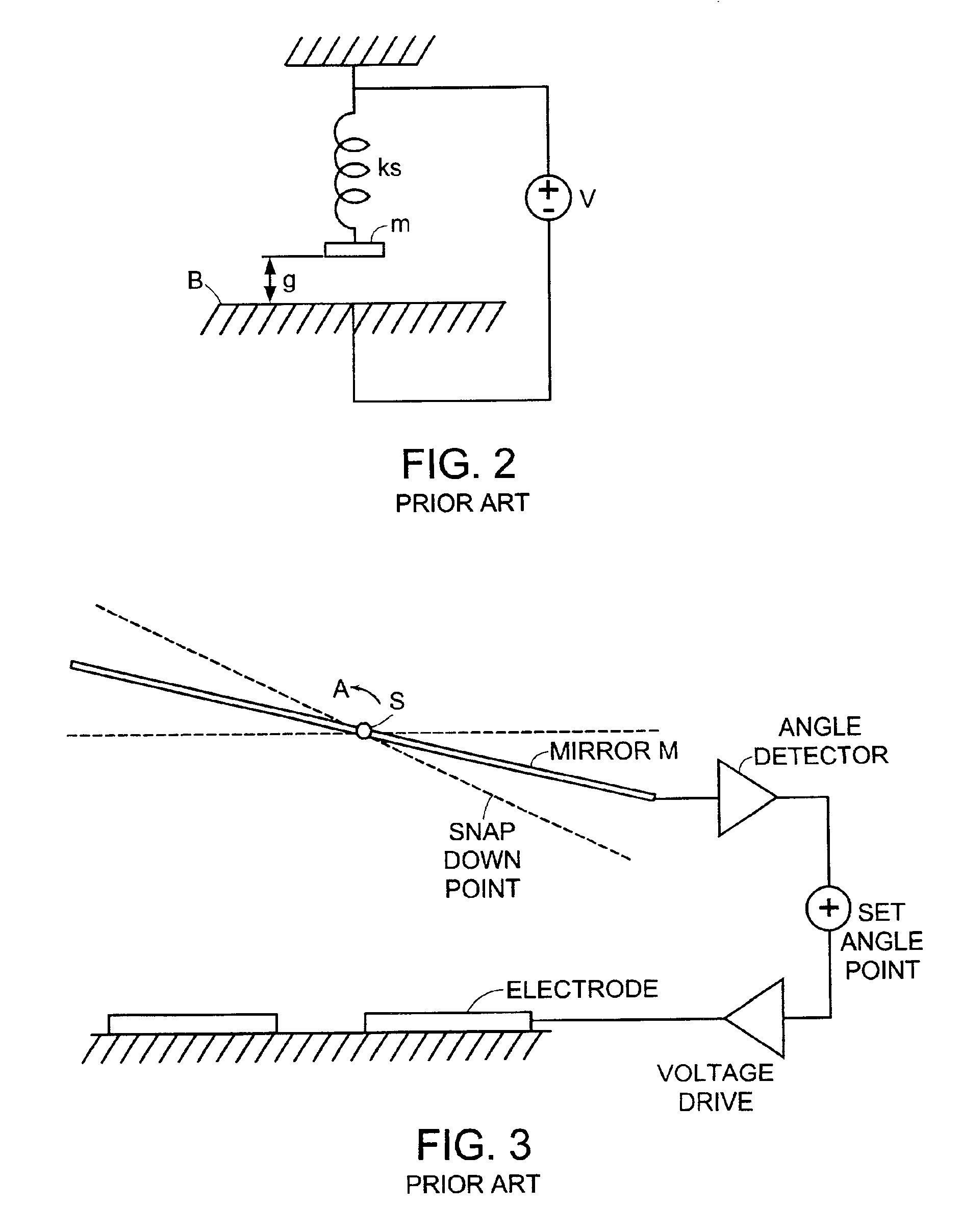 Pointing angle control of electrostatic micro mirrors