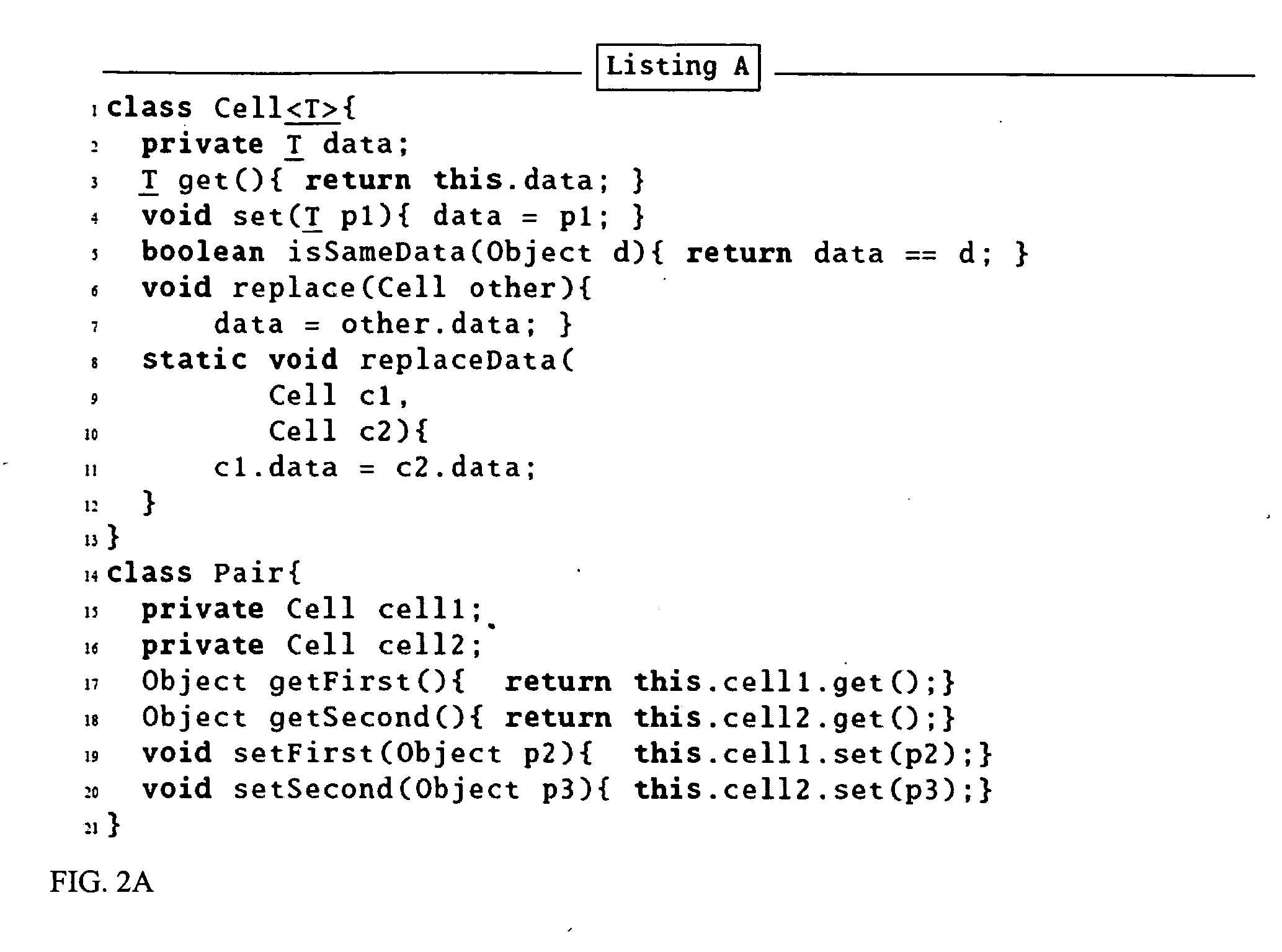 Parameterization of programming structures