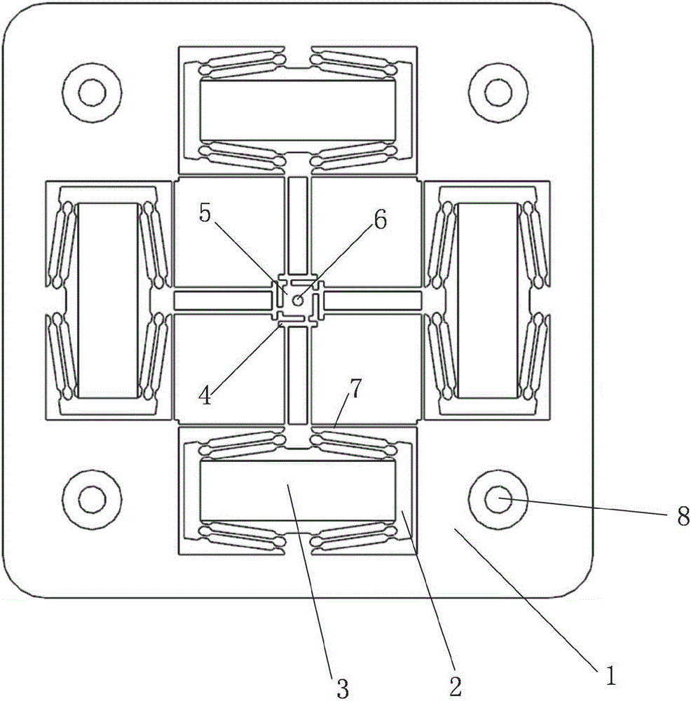 XYtheta three-degree-of-freedom large-stroke and high-frequency response precision positioning platform