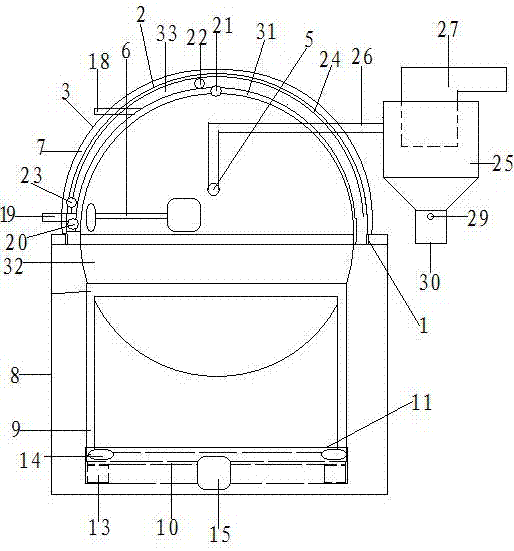 An automatic cooking device with closed oil suction fume