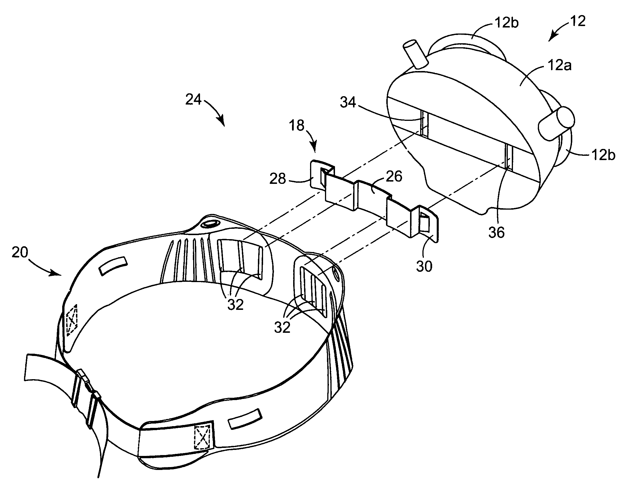 Respiratory component mounting assembly