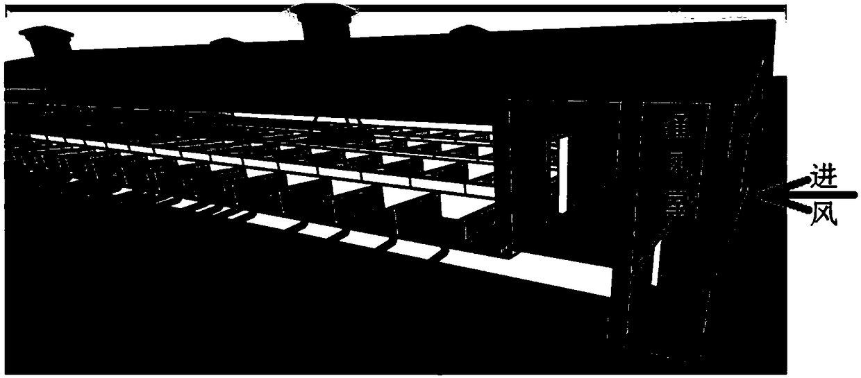 Parturition house which meets different environmental demands of sows and piglets and realizes accurate ventilation