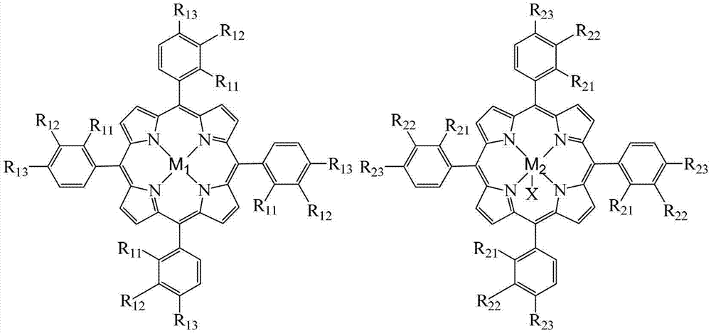 Method for preparing ortho-hydroxybenzoic acid by catalyzing and oxidizing ortho-nitrotoluene with metalloporphyrin and metal salt compound as catalyst