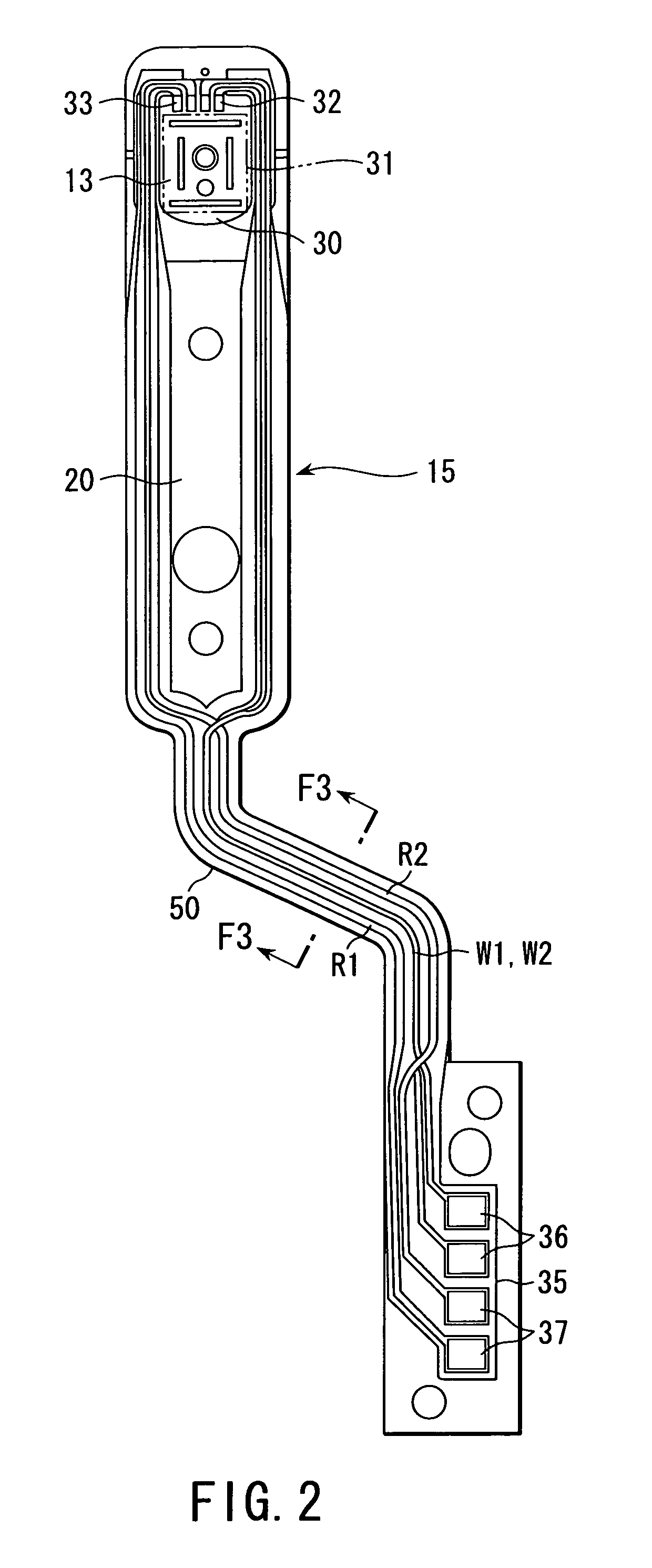 Disc drive suspension including a wired flexure with conductors arranged to reduce crosstalk