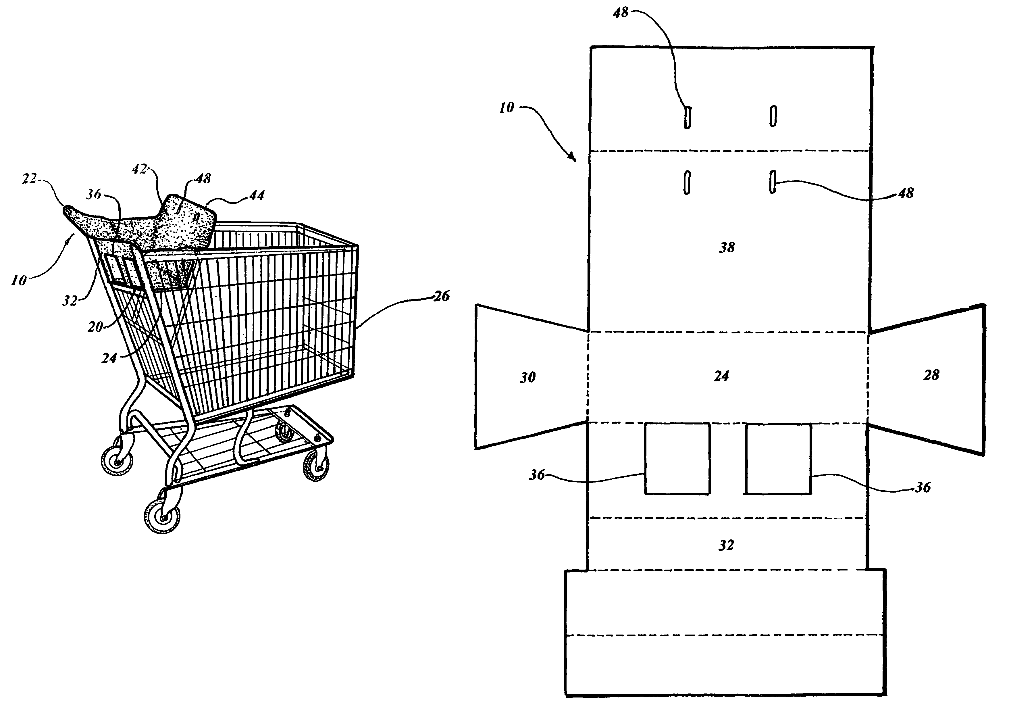 Disposable shopping cart child seat liner