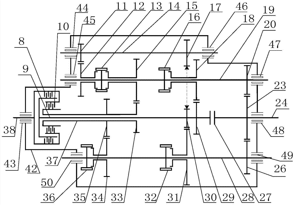 Hybrid drive system with three-clutch automatic transmission and control method