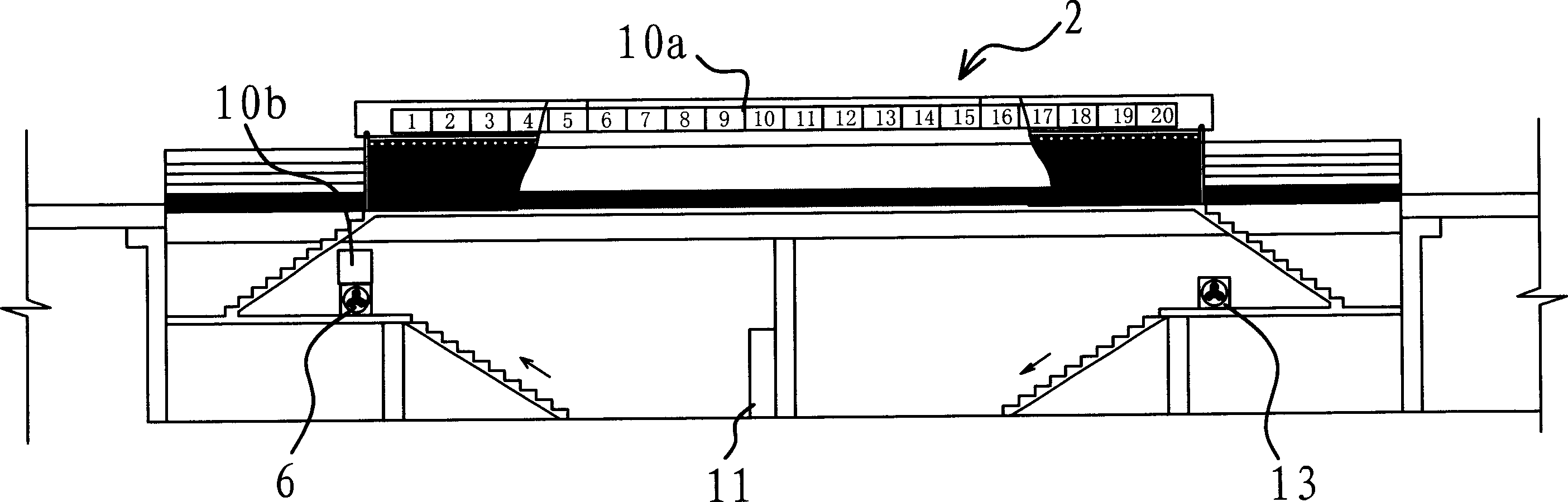 Passenger flow state control system of aerial minitype rail train