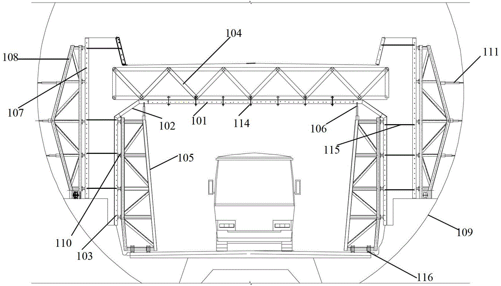 Large-span moving-door type combined formwork system