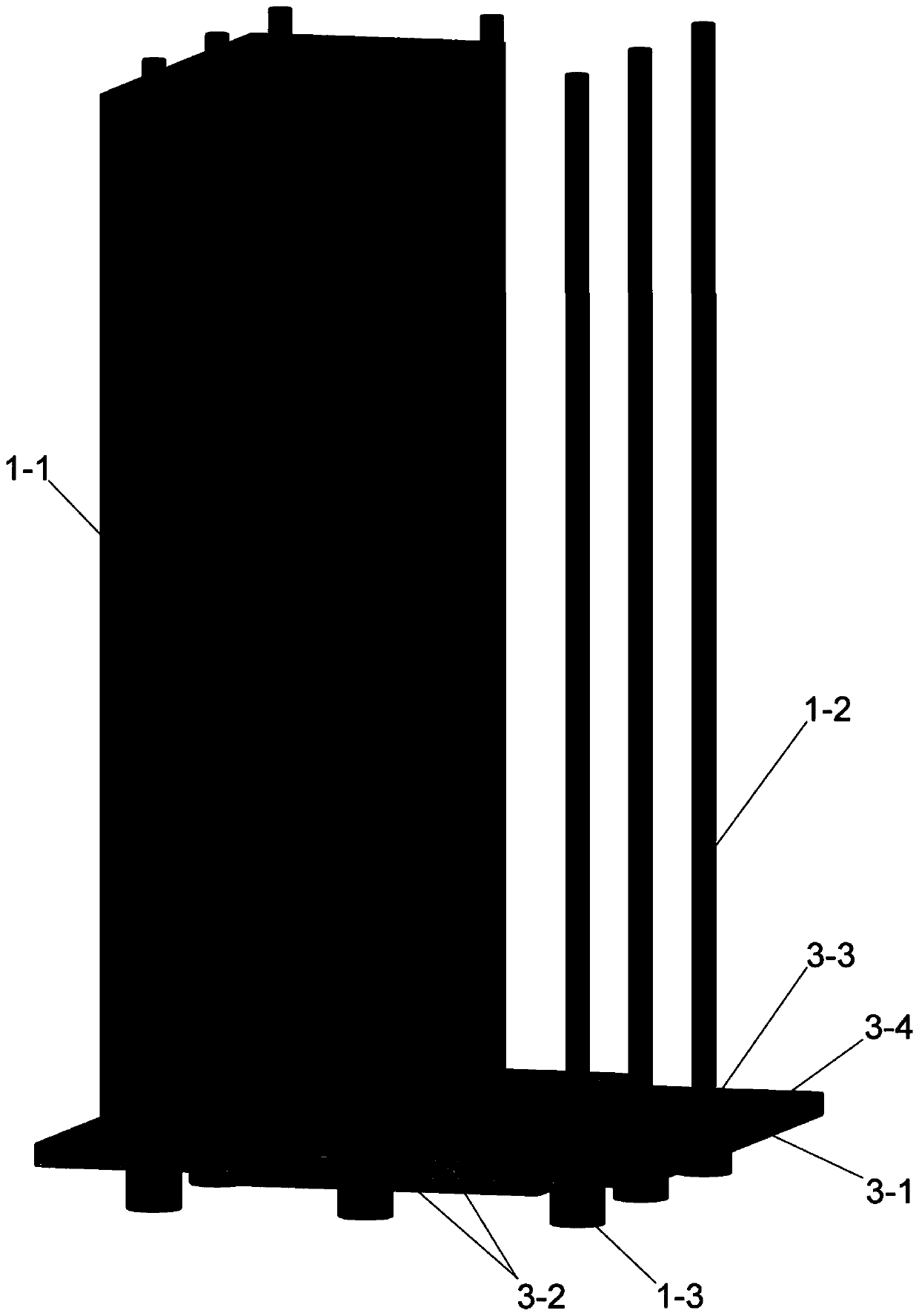 Steel plate interface bolt connecting structure and method for reinforced concrete column and foundation