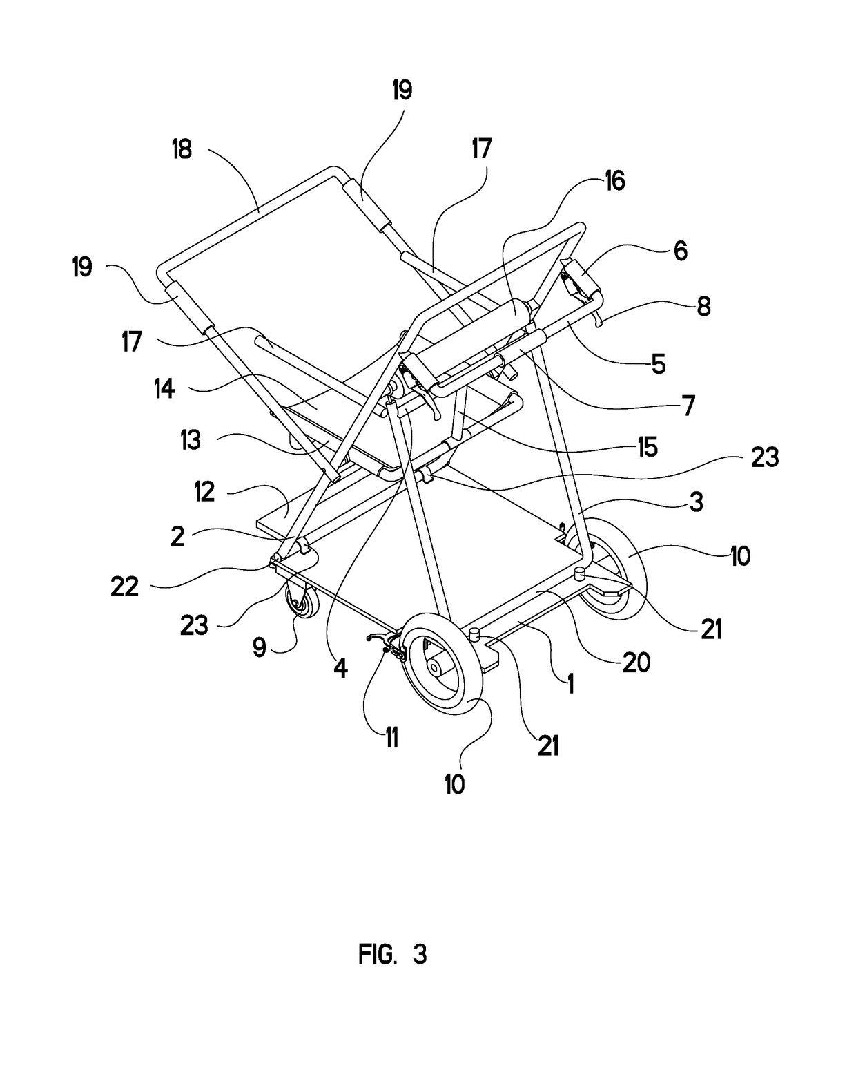 Collapsible transport chair with baggage capability