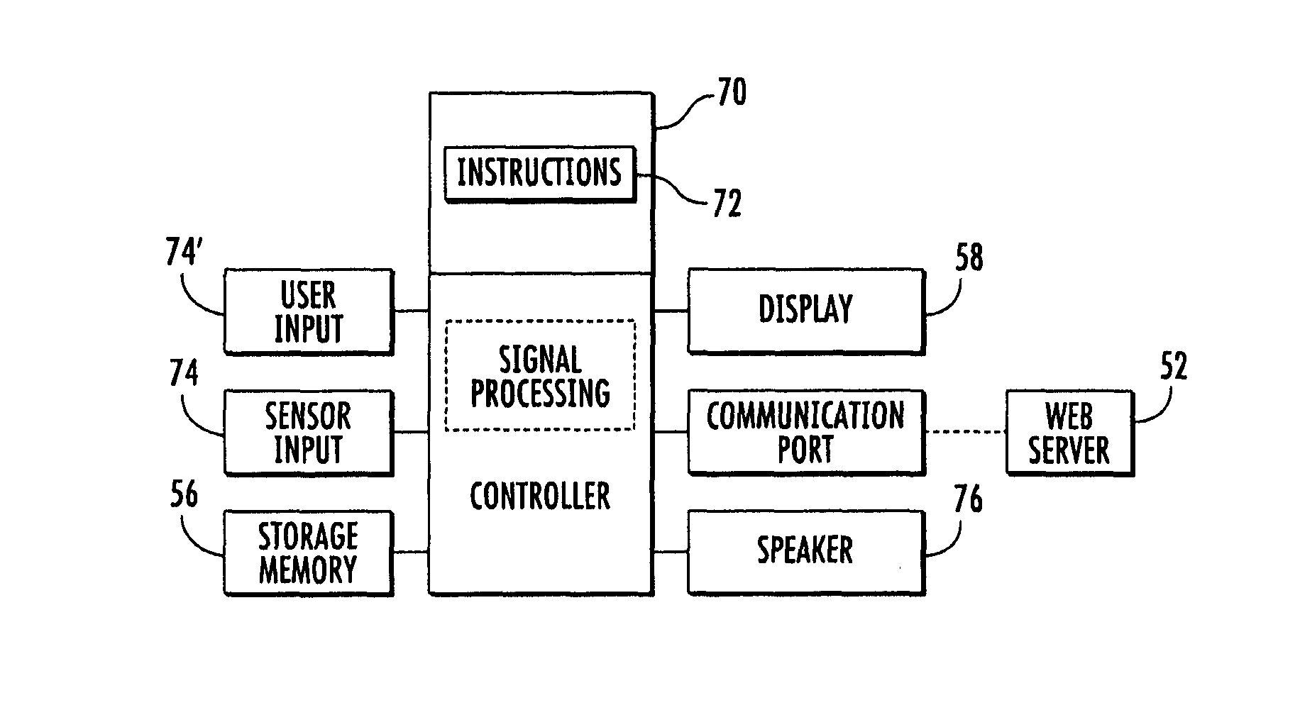 Heart monitoring system usable with a smartphone or computer