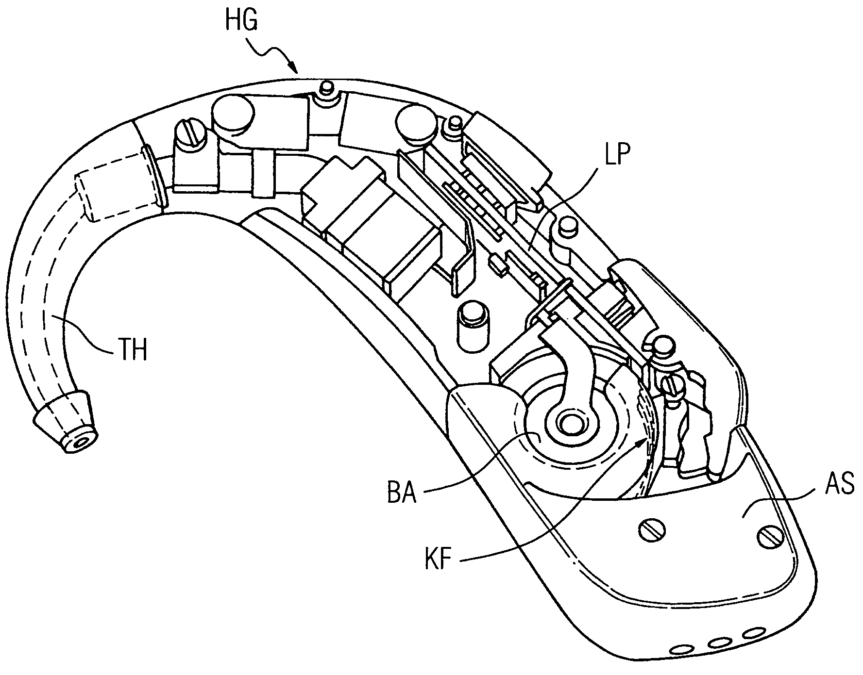 Audio shoe contact for a hearing device