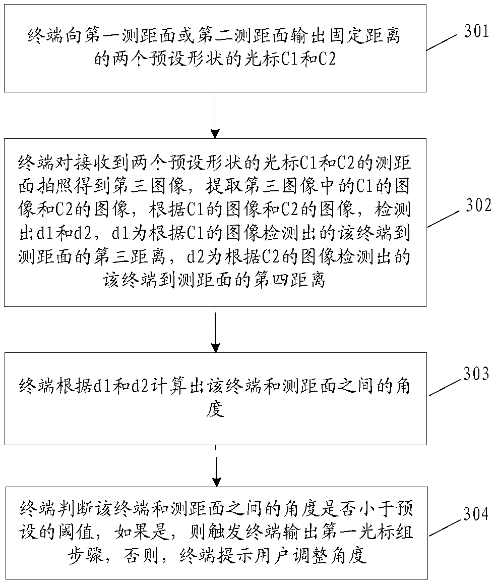 Method and device for detecting distance based on terminal