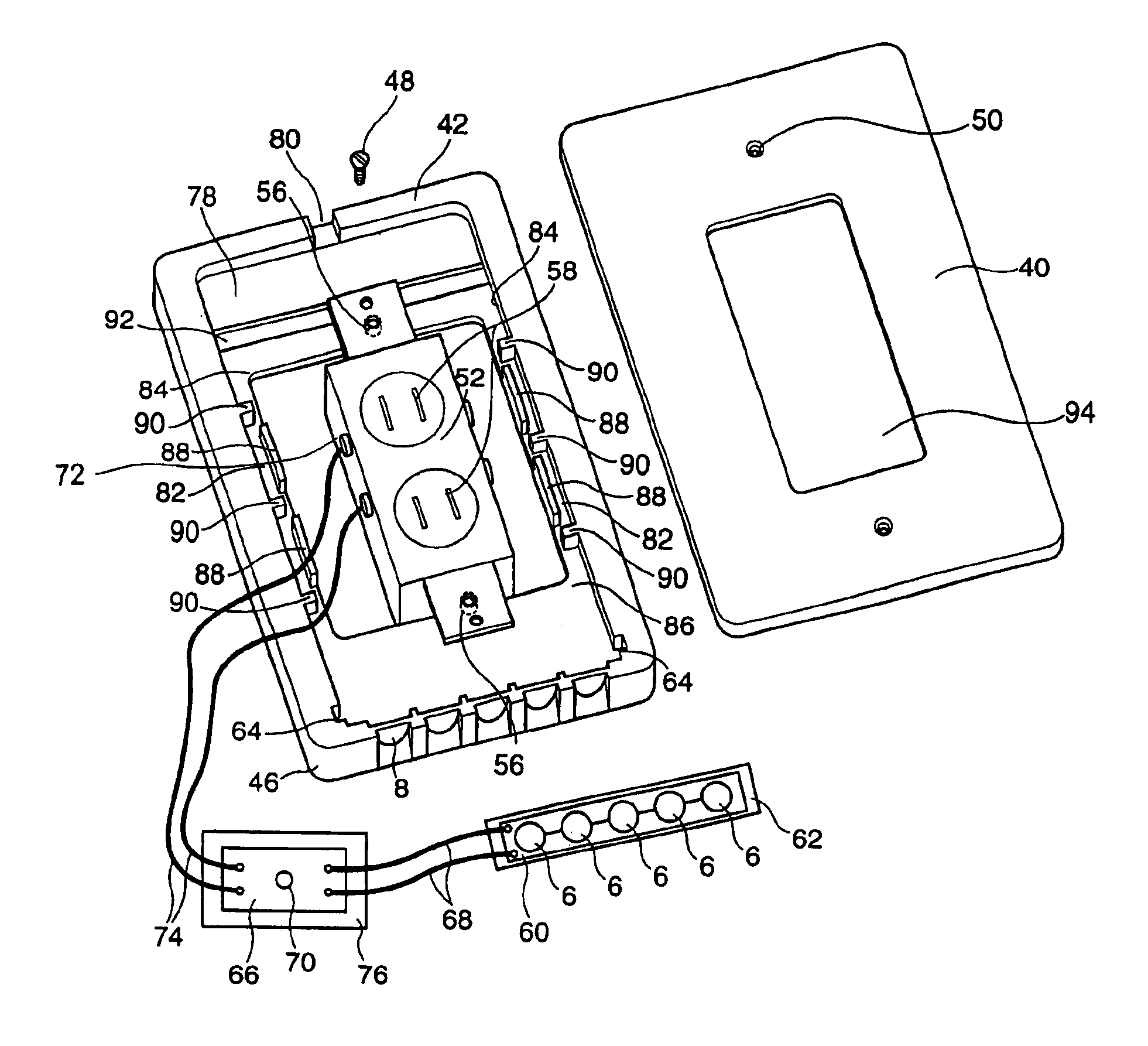 Frame assembly and light for an electrical wall conduit