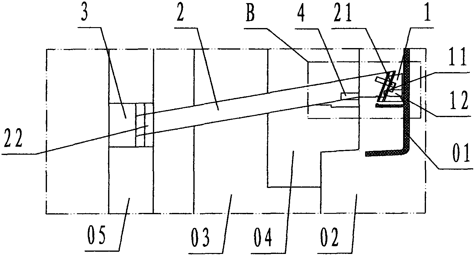 Lifting core-pulling device with angle-lift core block