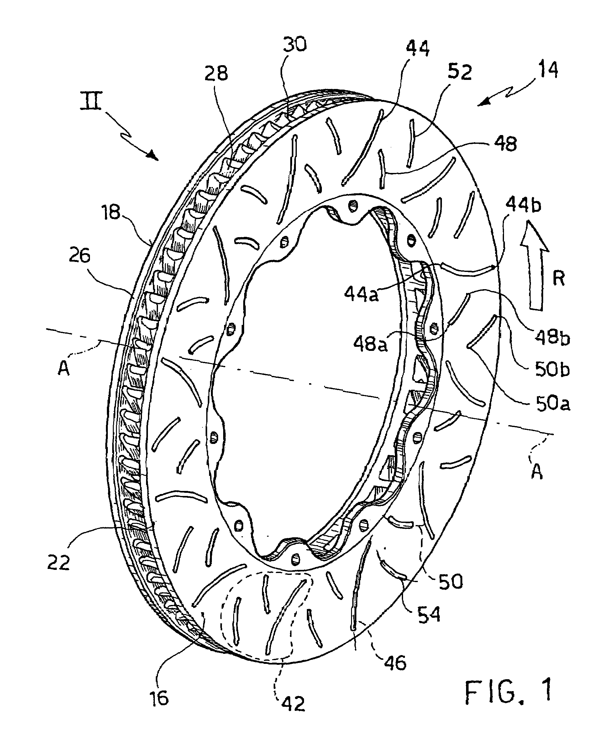 Disc brake braking band and disc for a disc brake