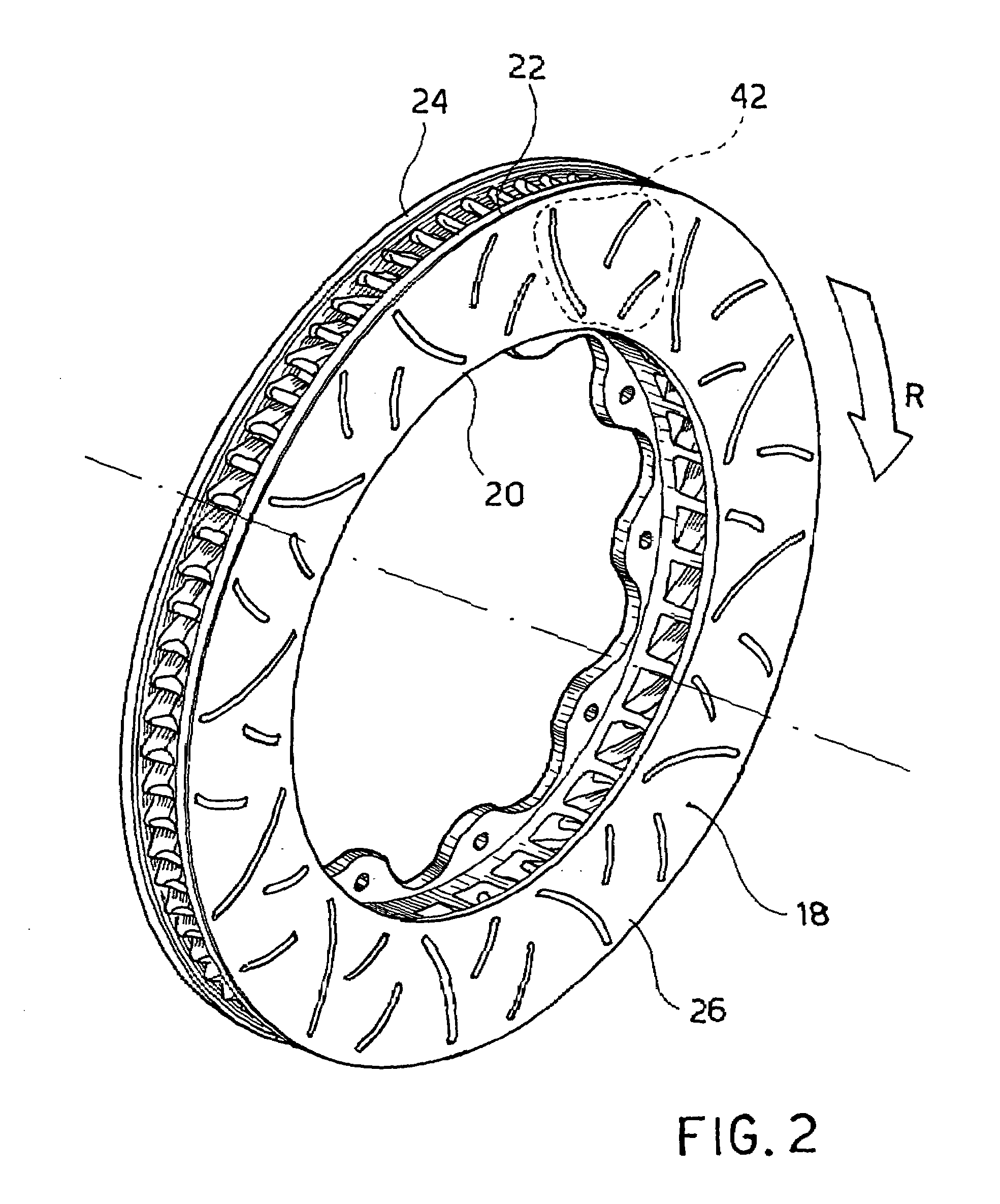 Disc brake braking band and disc for a disc brake