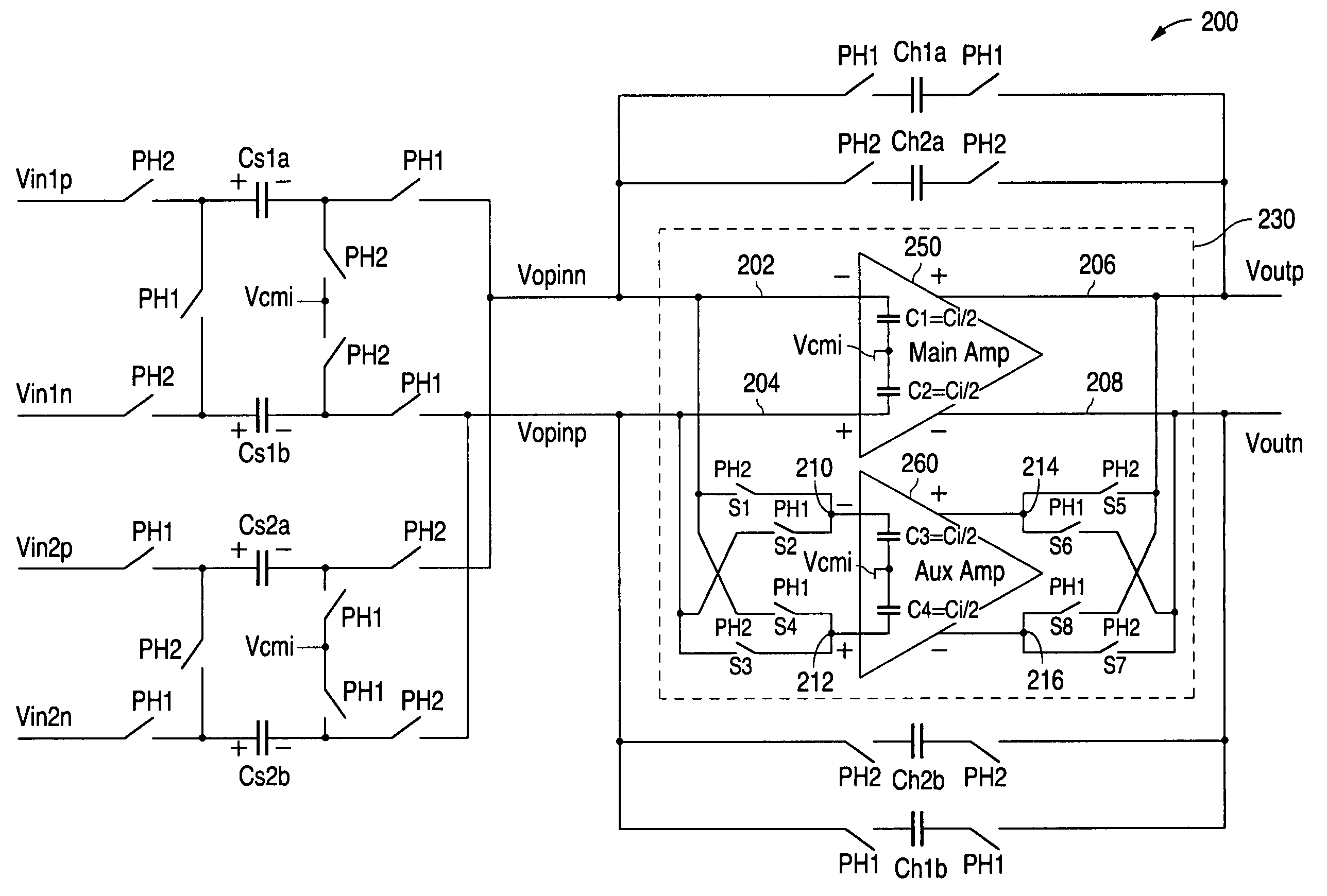 Split amplifier architecture for cross talk cancellation