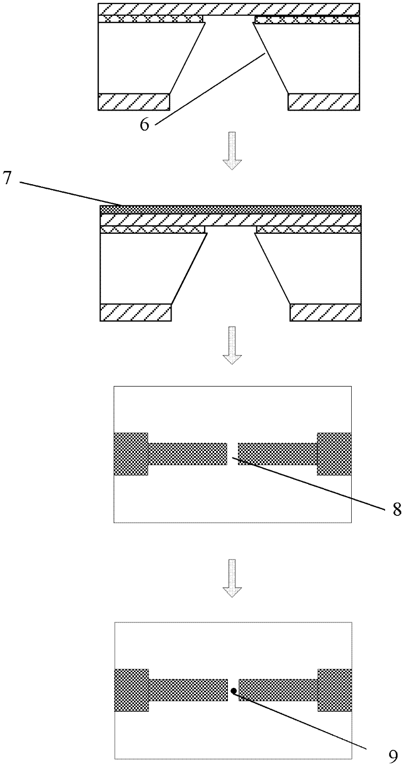 Method for preparing nano-gap electrodes on surface of nano-pore and in nano-pore