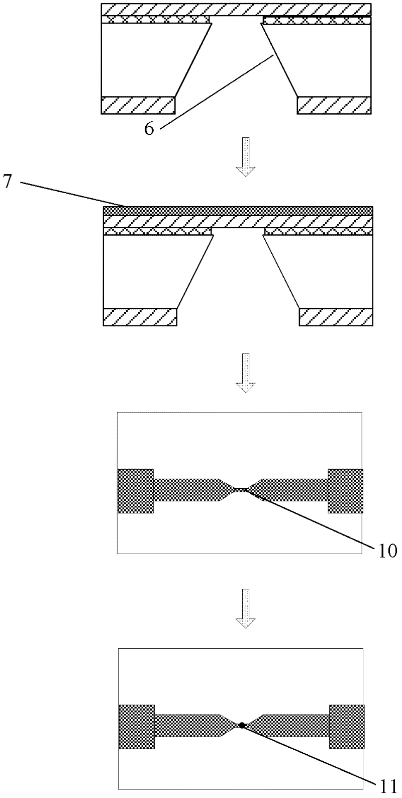 Method for preparing nano-gap electrodes on surface of nano-pore and in nano-pore