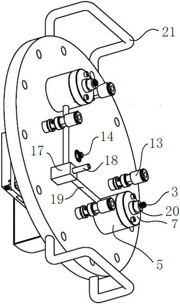 Vacuum external regulation apparatus for pitch angle of high-resolution flying time mass spectrum detector