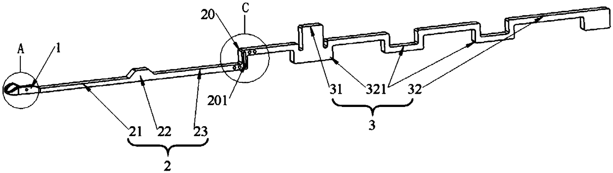 Knitting needle for knitting