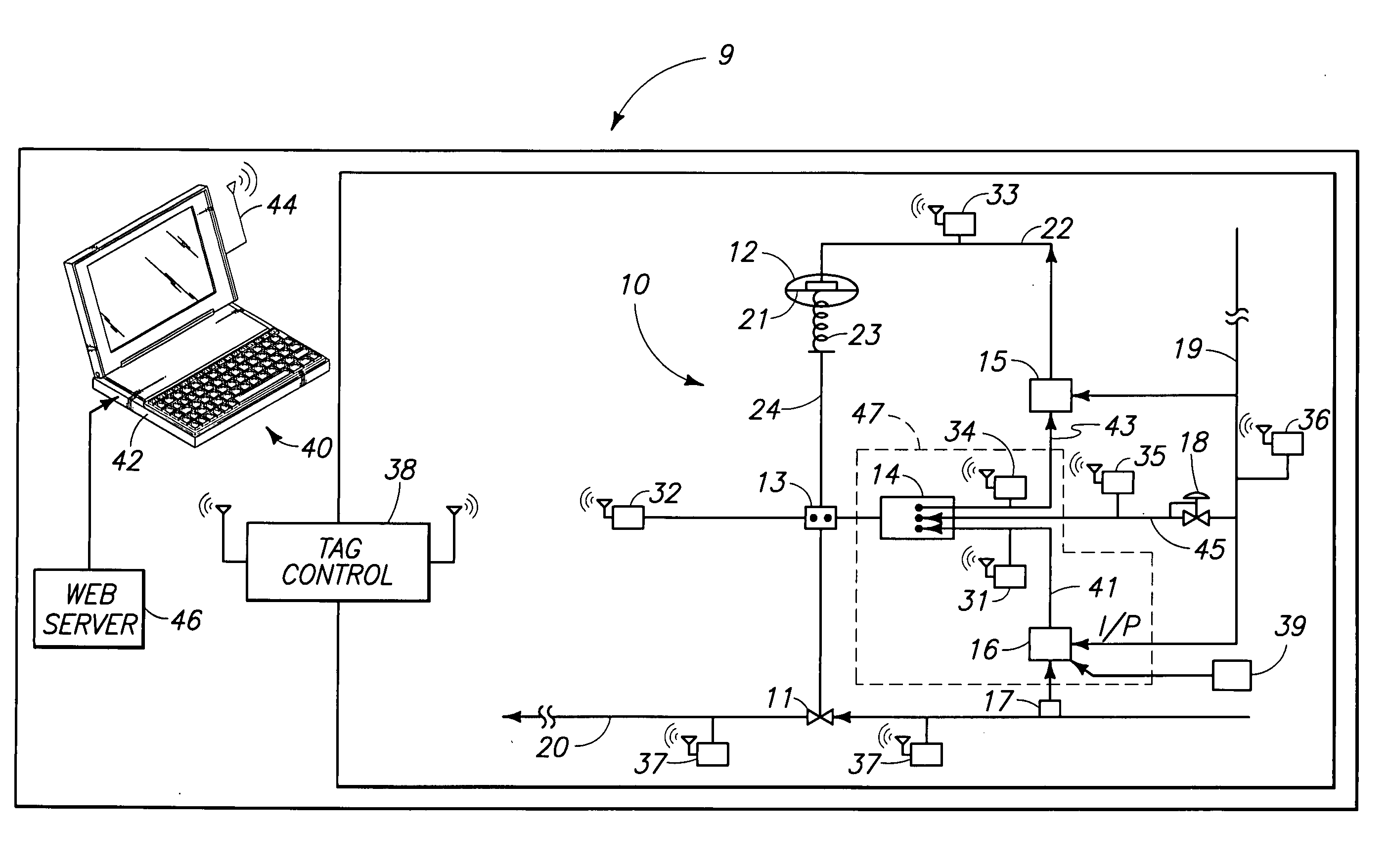 Sensor assembly, system including RFID sensor assemblies, and method