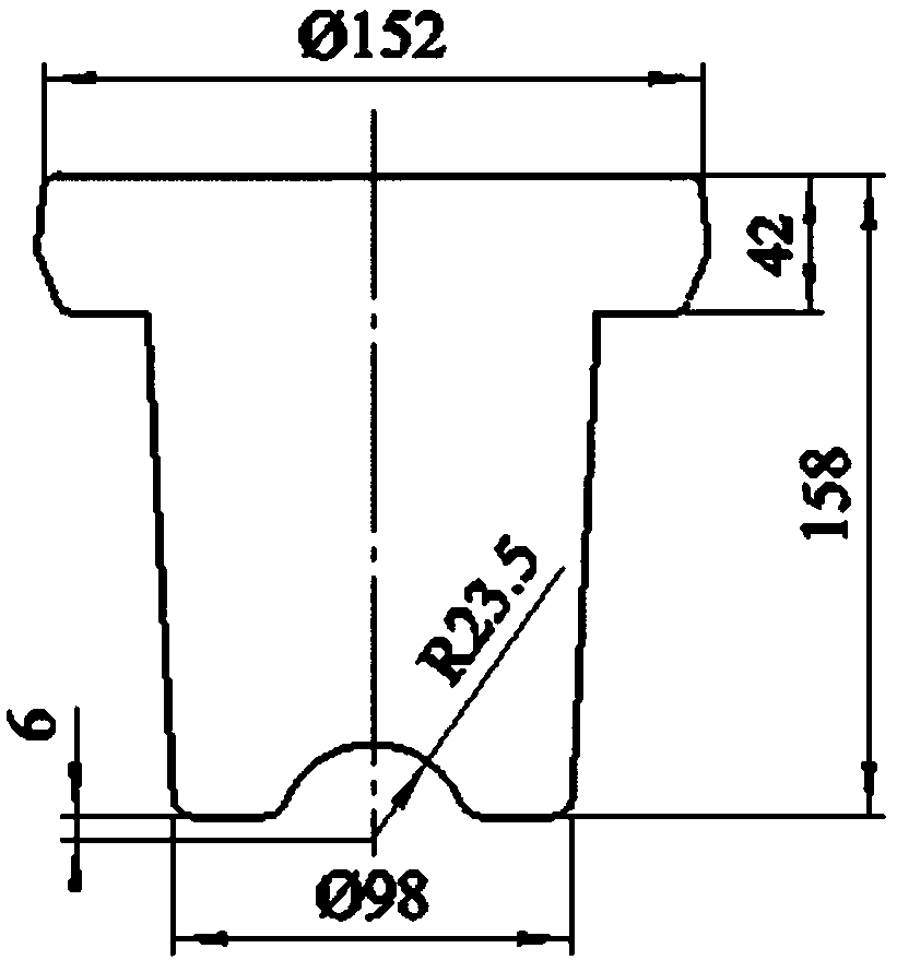 Die forging forming method of TC4 titanium alloy round-T-shaped forge piece