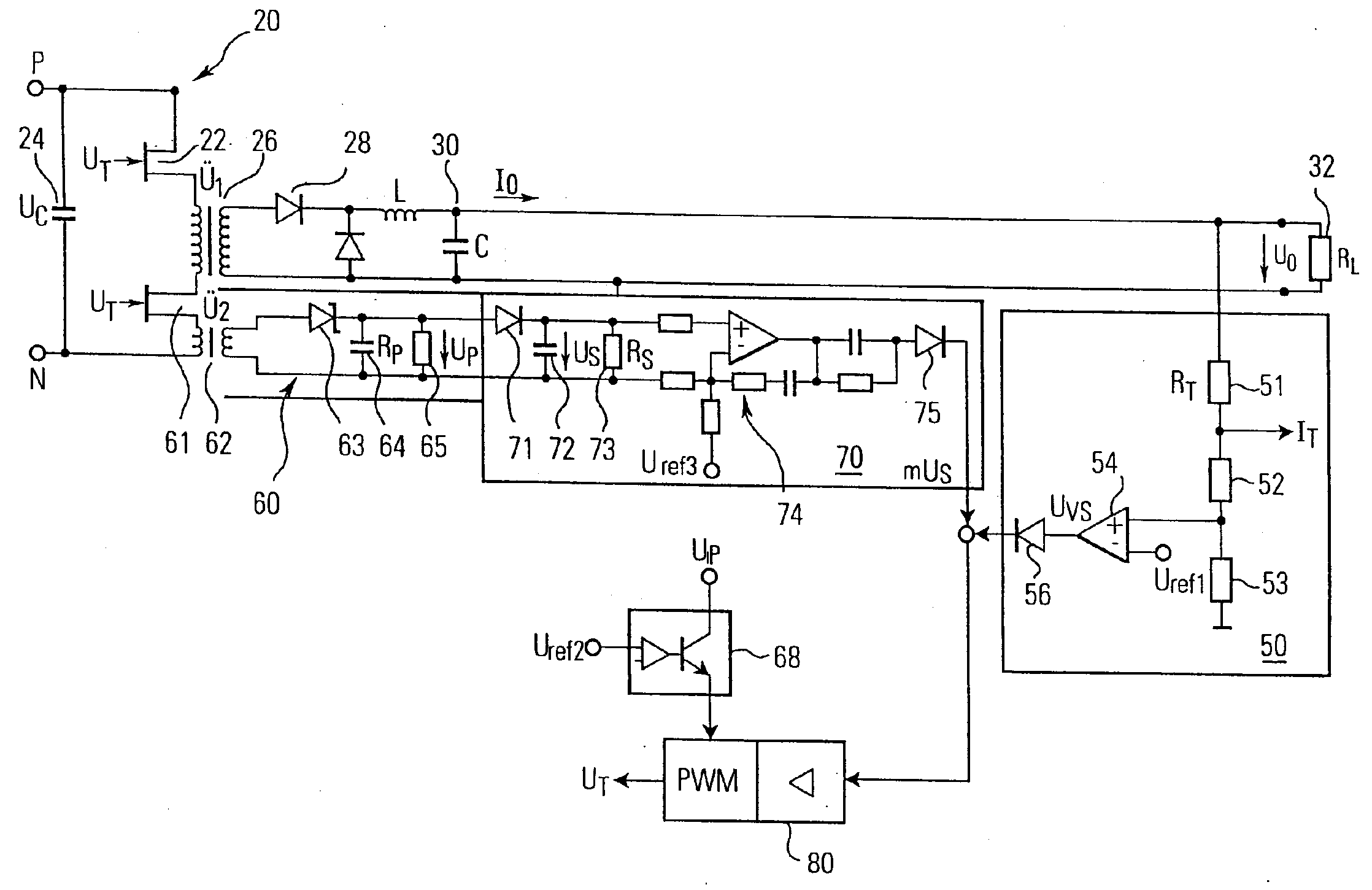 Power supply device comprising several switched-mode power supply units that are connected in parallel