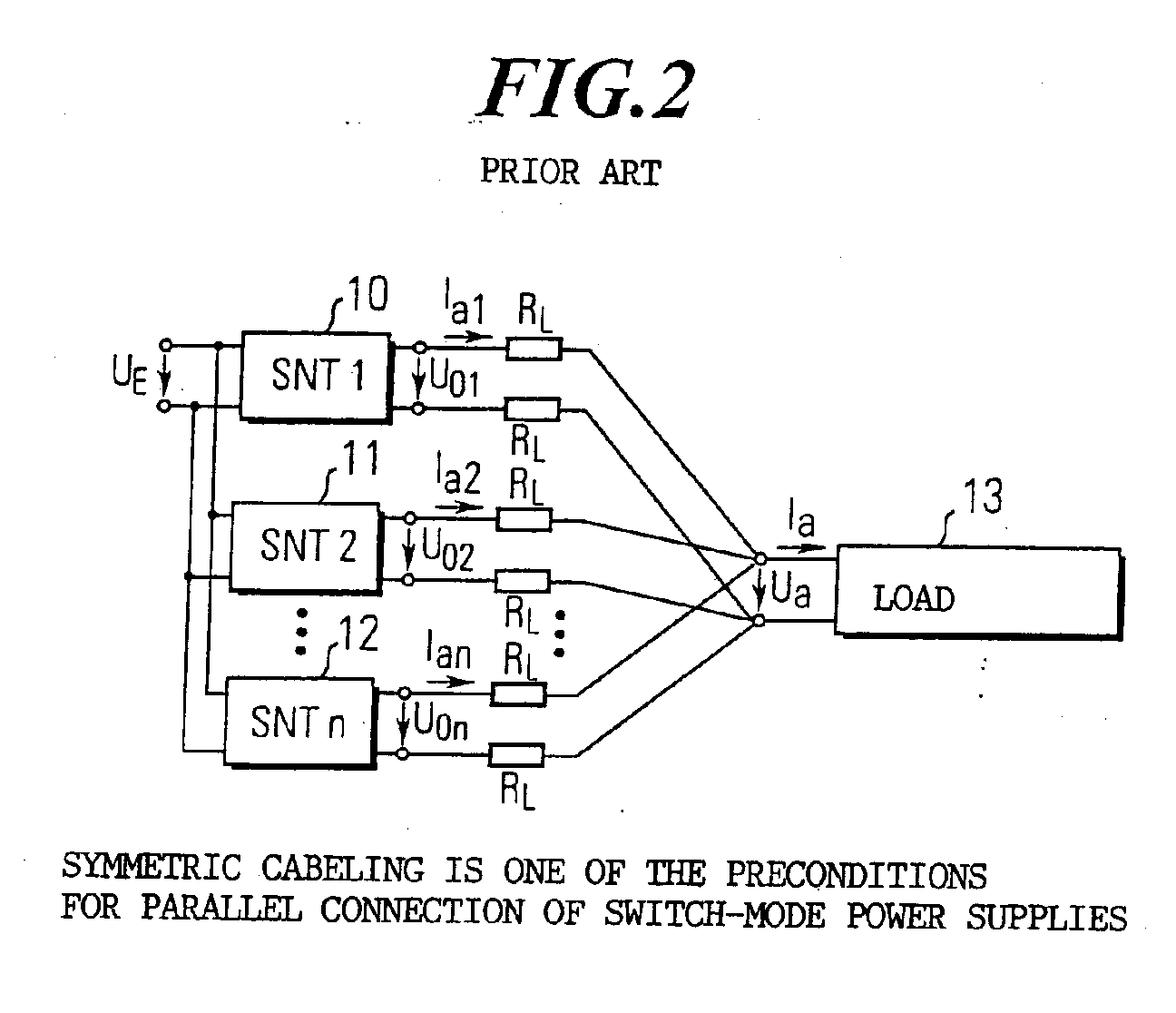 Power supply device comprising several switched-mode power supply units that are connected in parallel